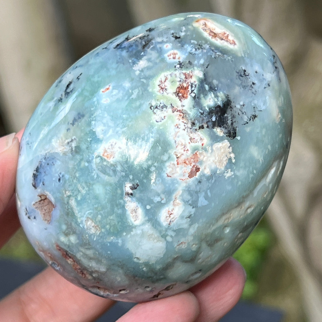 Ou calcedonie cu crom albastru-verzuie din Zimbabwe | Model 1, pietre semipretioase - druzy.ro 7 