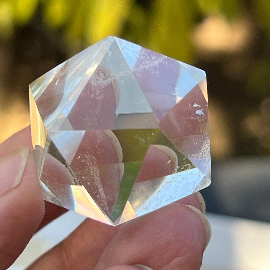 Icosaedru cuart incolor / cristal de stanca m5, pietre semipretioase - druzy.ro 1 