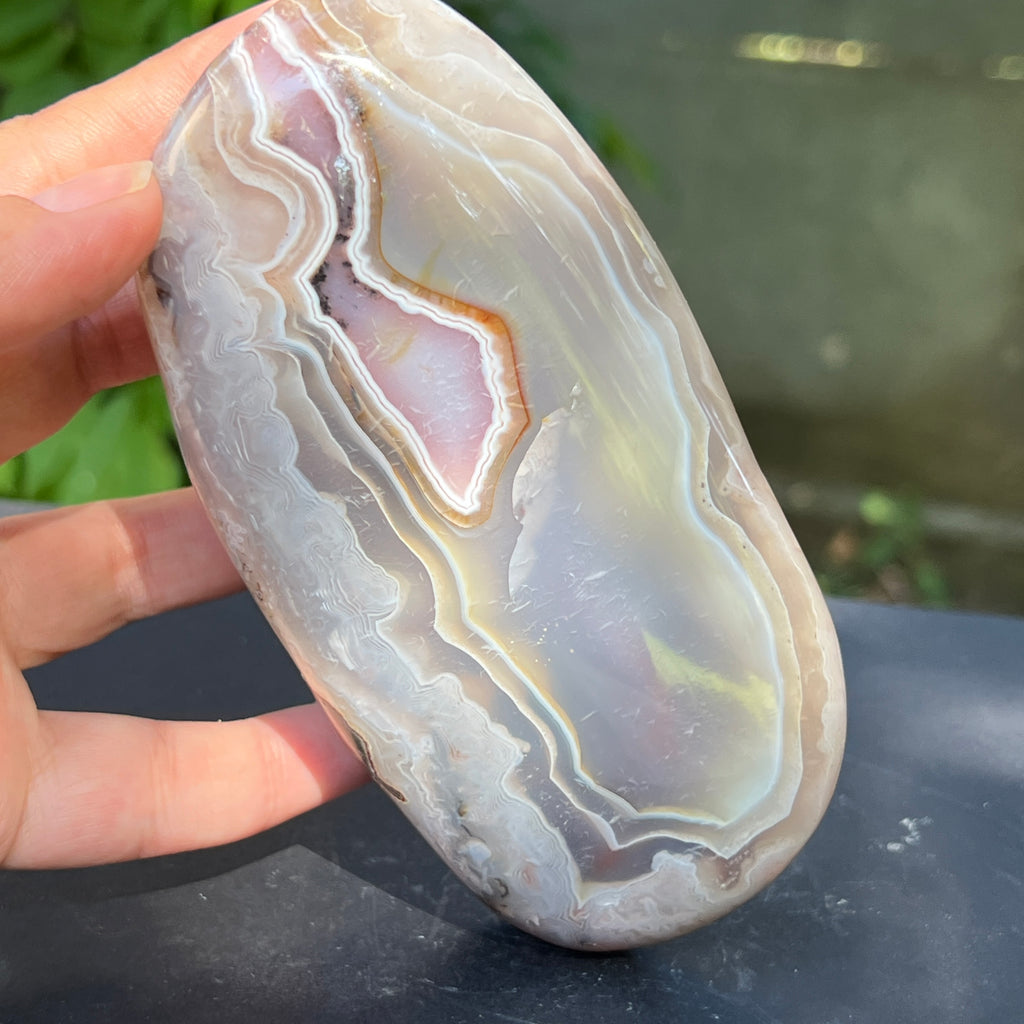 Nodul agat de Botswana, agat river, unicat | Model XL3, pietre semipretioase - druzy.ro 2 