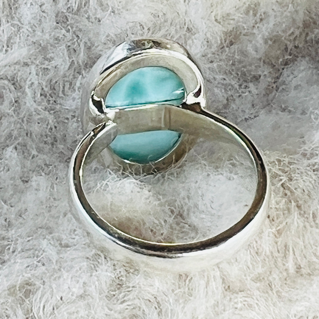 Inel ajustabil cu piatra larimar din argint model 7, pietre semipretioase - druzy.ro 3 