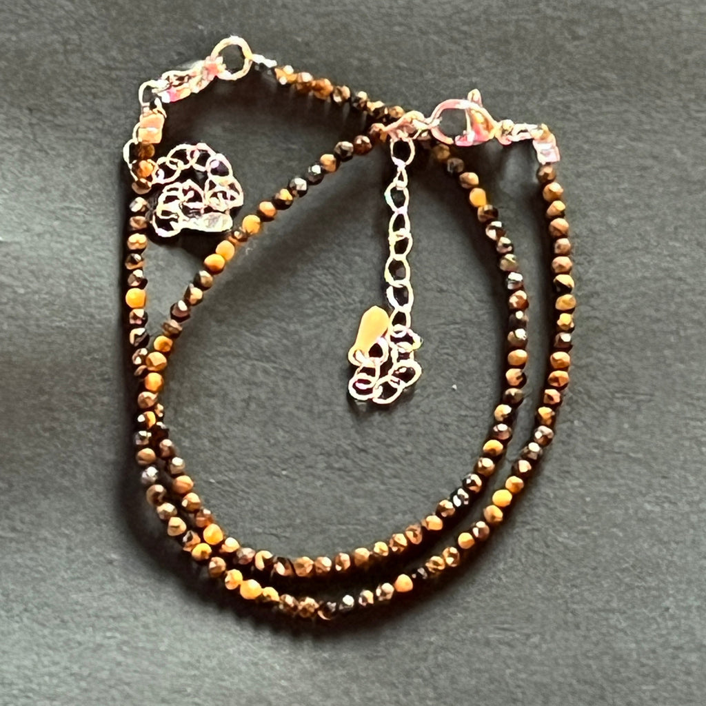 Bratara ochi de tigru 2 mm reglabila, pietre semipretioase - druzy.ro 1 