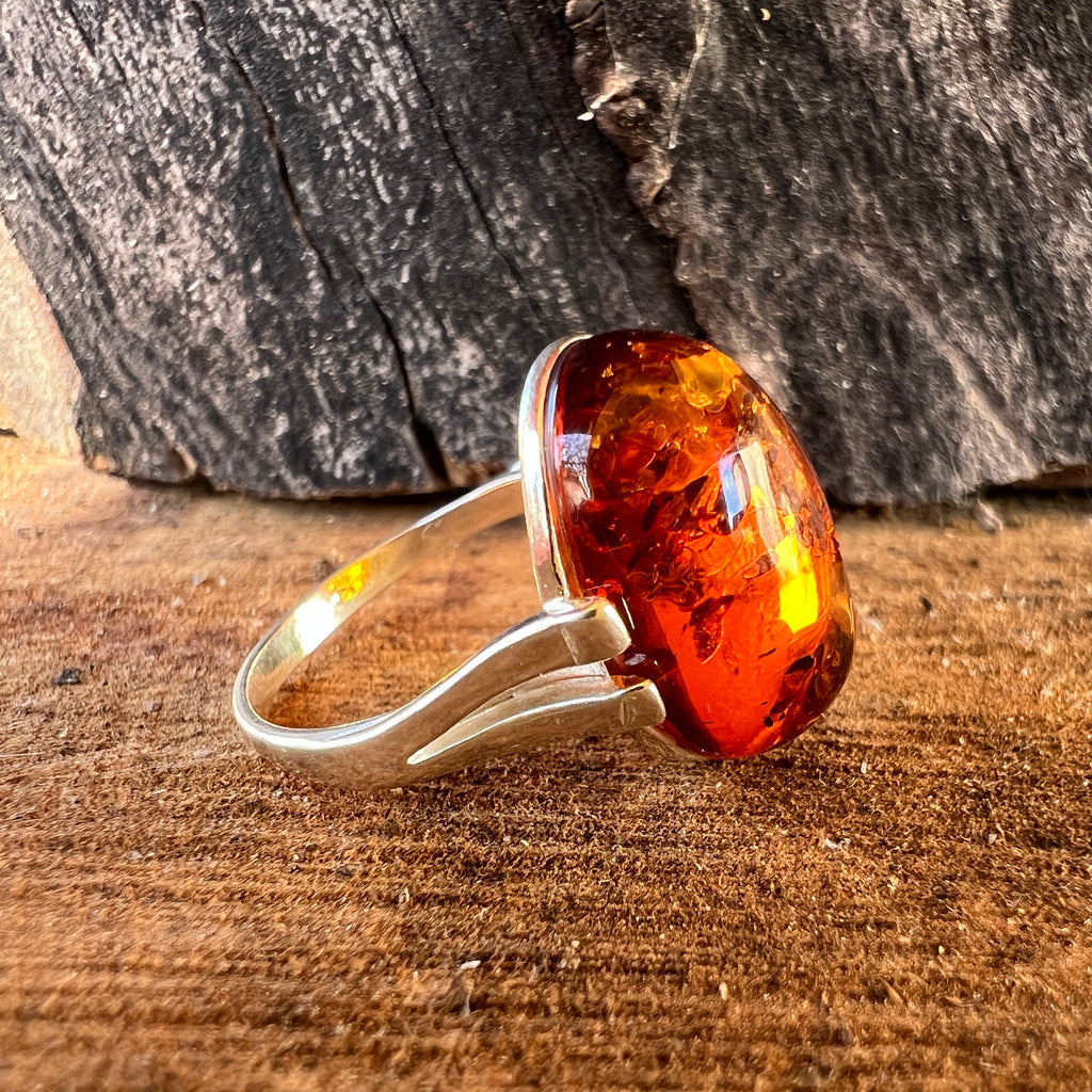 Inel argint cu chihlimbar Amber3, pietre semipretioase - druzy.ro 1 