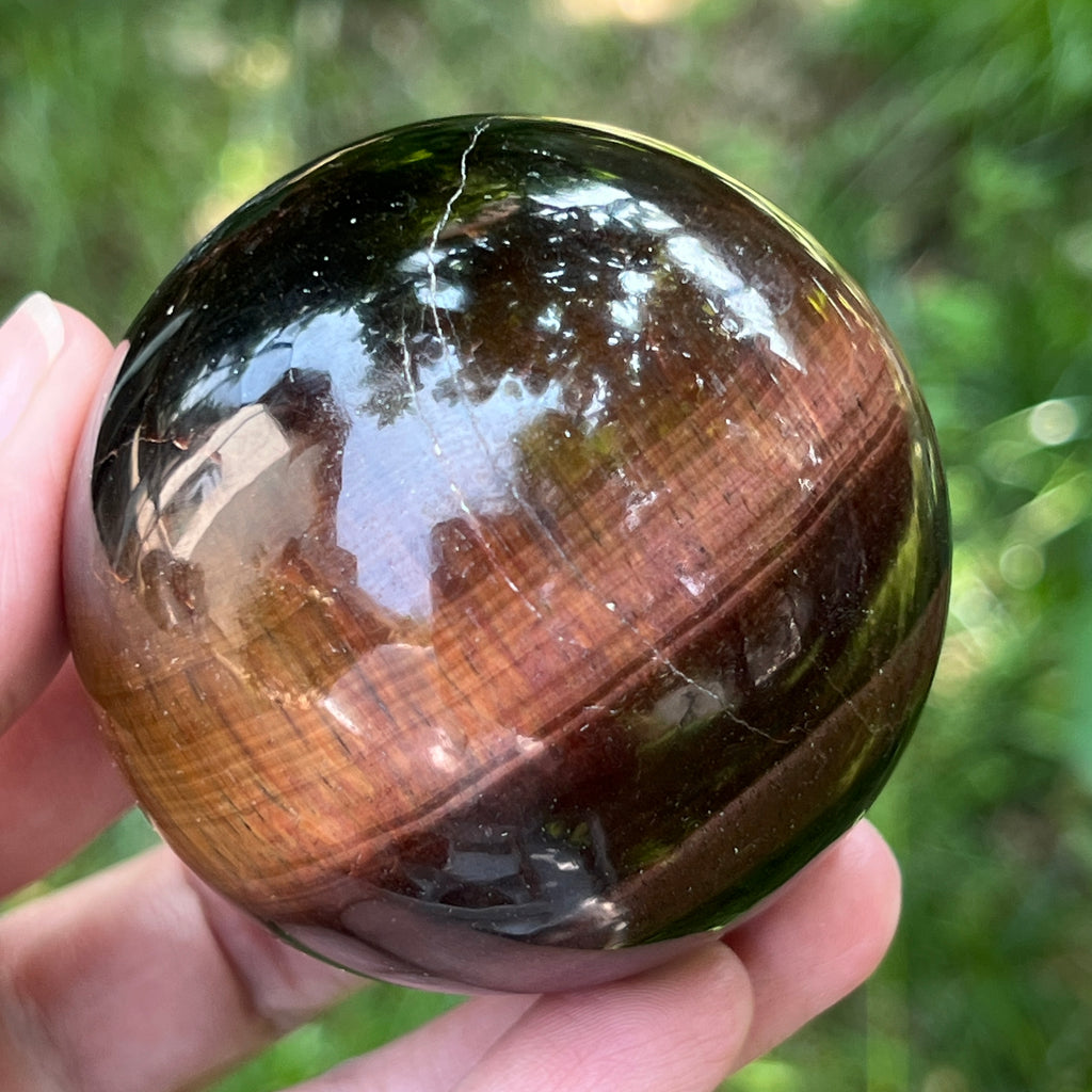 Sfera ochi de tigru rosu model 3, pietre semipretioase - druzy.ro 16 