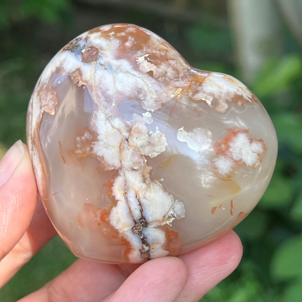 Inima agat coral floare | Model 2, pietre semipretioase - druzy.ro 6 