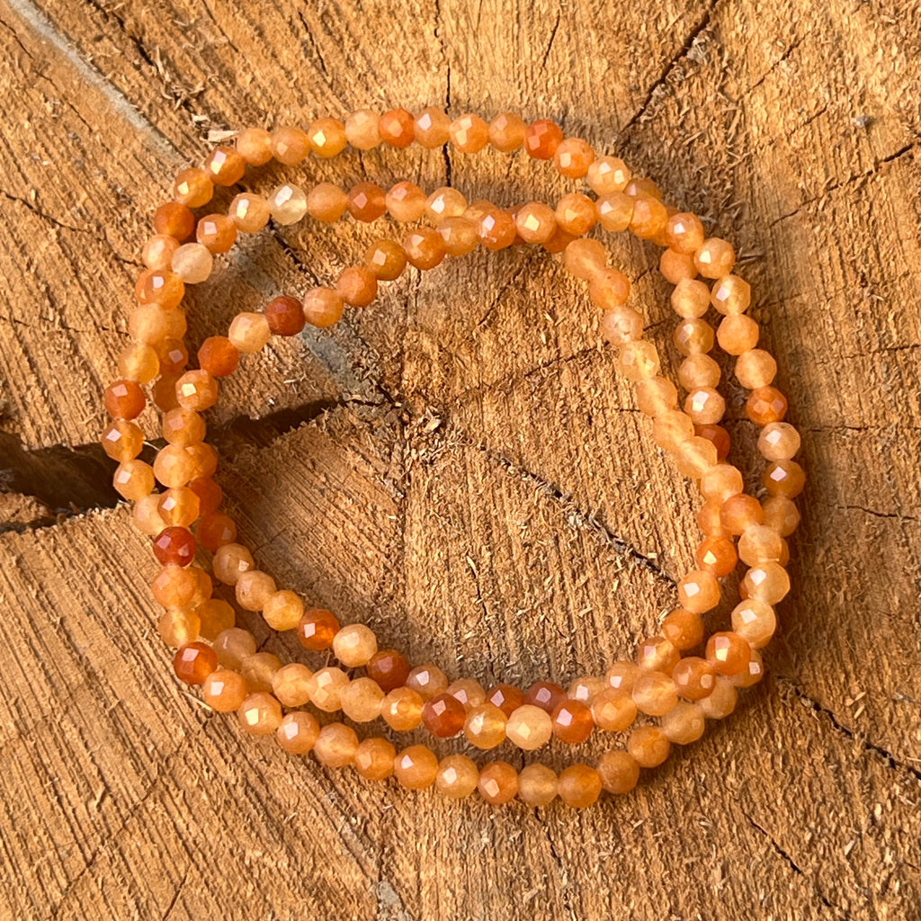 Bratara fatetata aventurin portocaliu 4 mm, pietre semipretioase - druzy.ro 3 