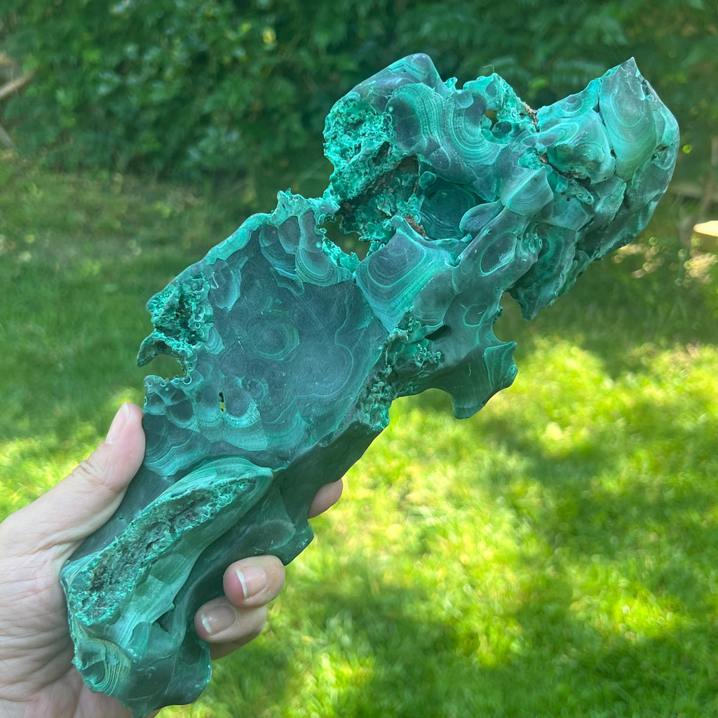 Malachit matasos piatra bruta | Model XXL 1, pietre semipretioase - druzy.ro 2 