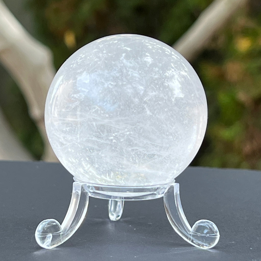Sfera cuart incolor zapada 4.9 cm / cristal de stanca, glob cristal m16A, druzy.ro, cristale 3