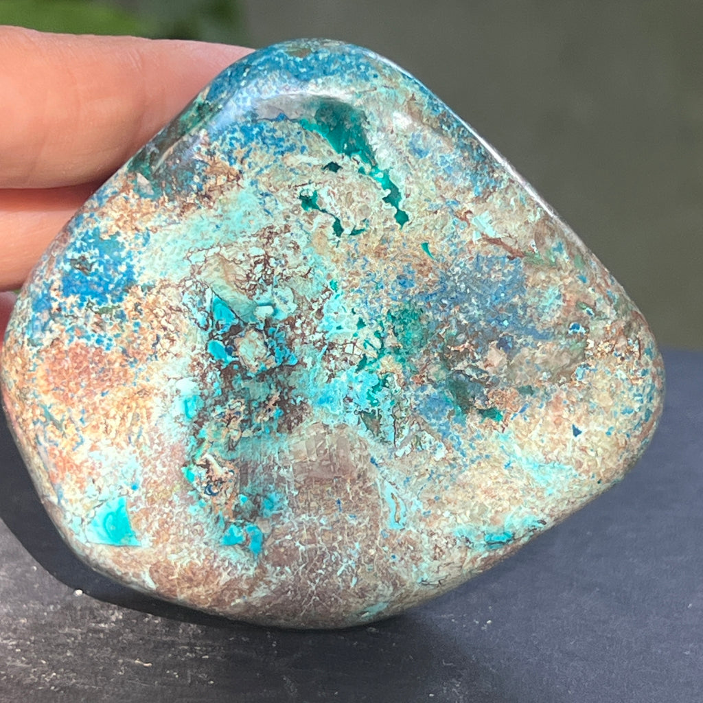 Shattuckite forma libera/palmstone m6, pietre semipretioase - druzy.ro 7 