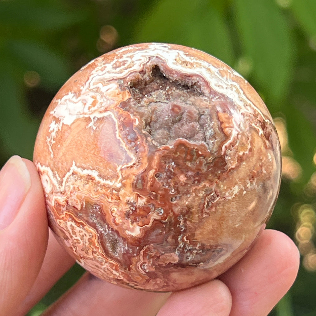 Sfera agat Crazy Lace | Model 12, pietre semipretioase - druzy.ro 2 