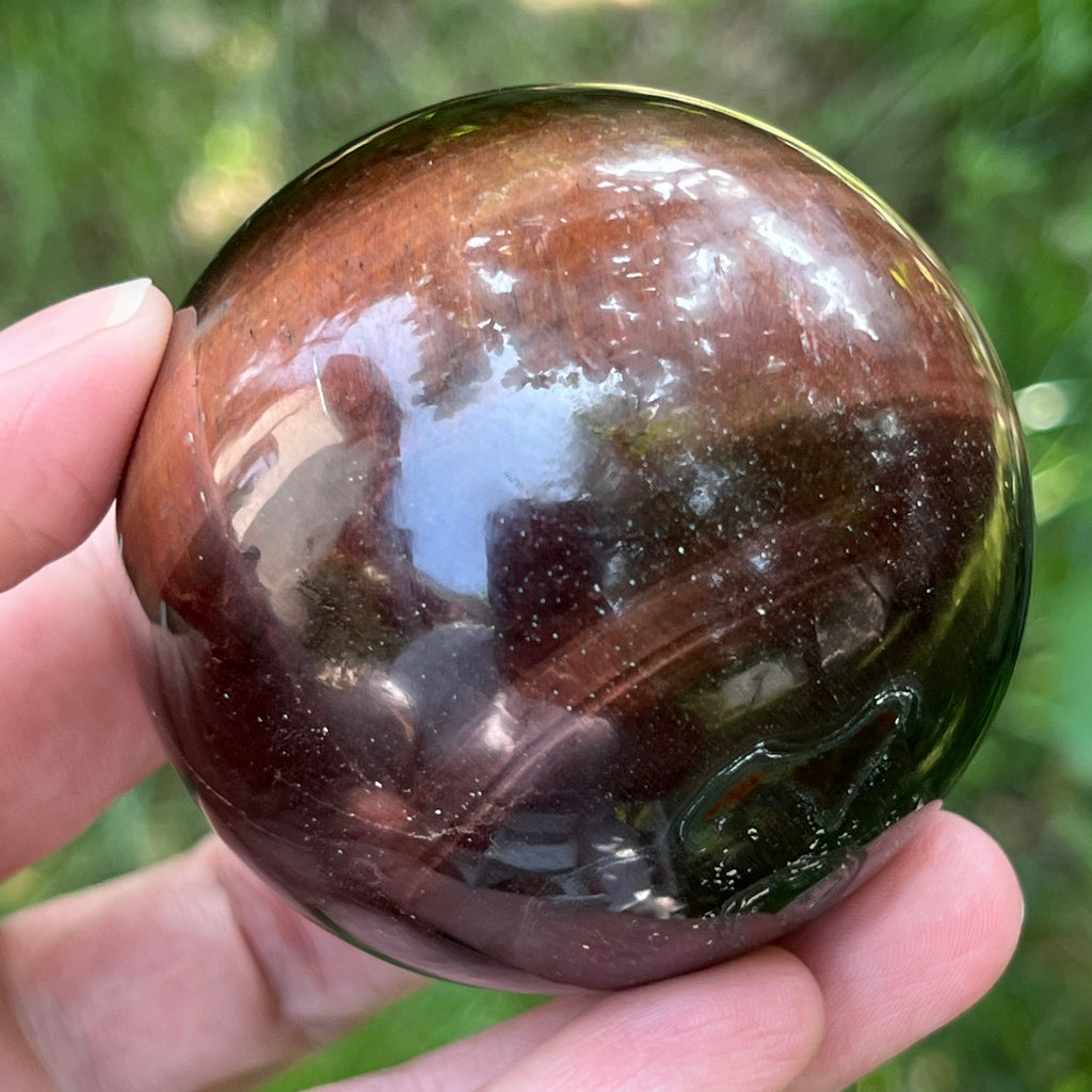 Sfera ochi de tigru rosu model 3, pietre semipretioase - druzy.ro 8 