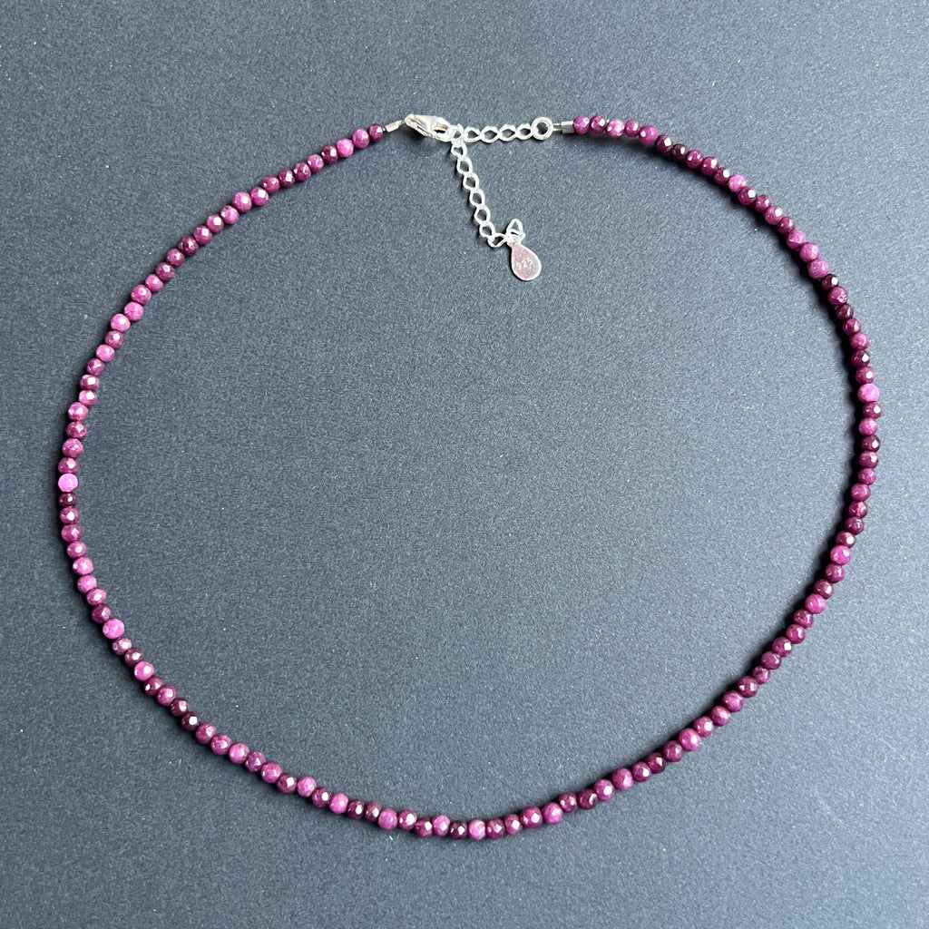Colier agat burgundy fațetat Berry#87, pietre semipretioase - druzy.ro 1 