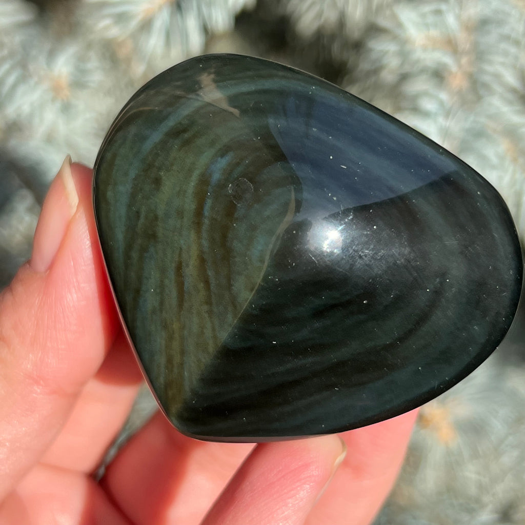 Obsidian curcubeu inima model 3, druzy.ro, cristale 3
