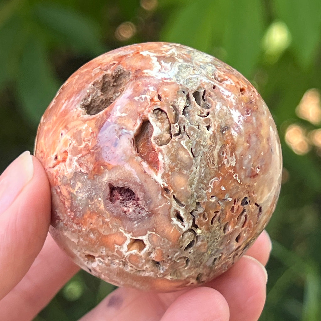 Sfera agat Crazy Lace | Model 11, pietre semipretioase - druzy.ro 8 