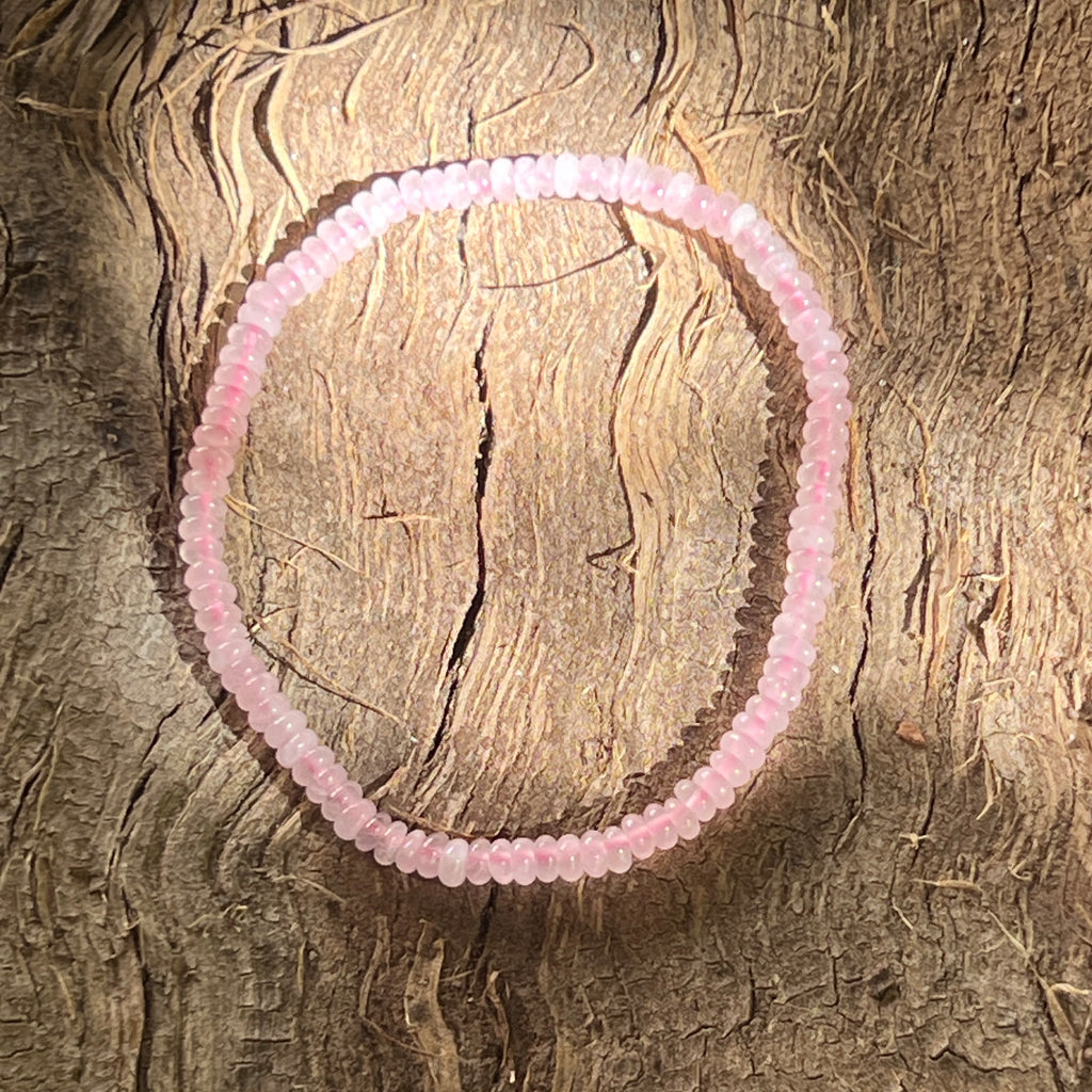 Bratara discuri cuart roz 4 mm, pietre semipretioase - druzy.ro 2 