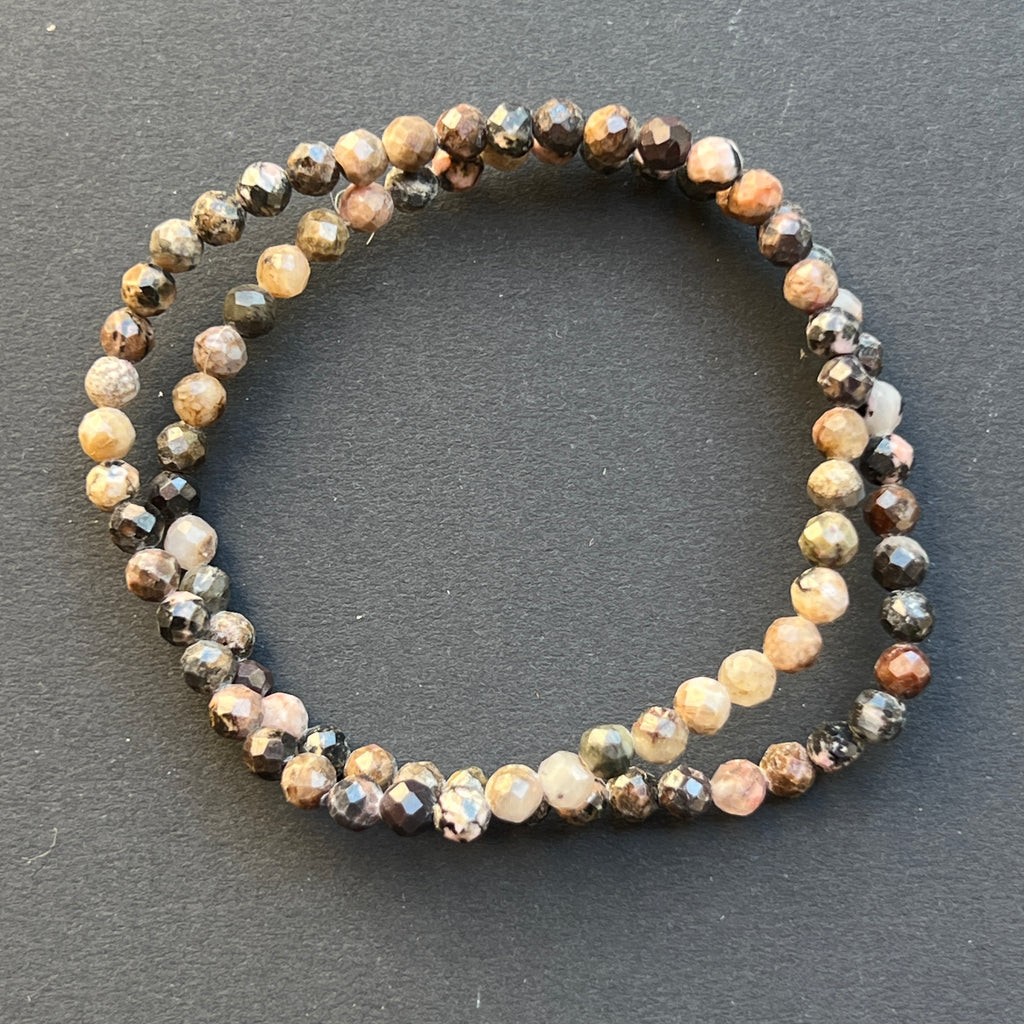 Bratara rodonit fatetat 4 mm, pietre semipretioase - druzy.ro 2 