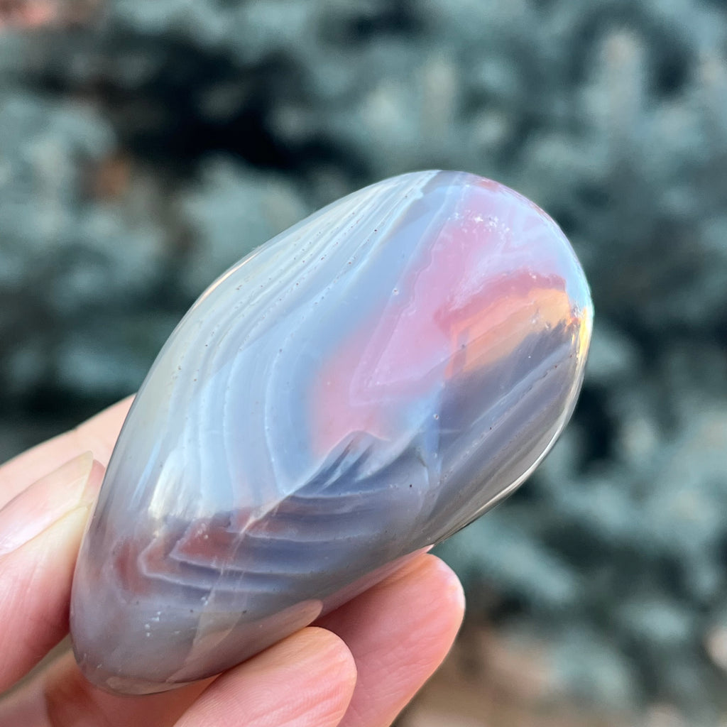 Agat de Botswana palm stone m10A, druzy.ro, cristale 6