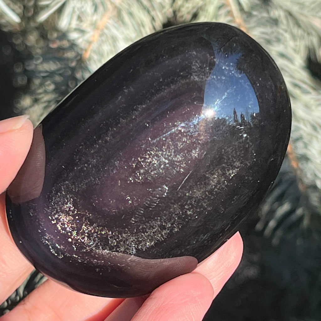 Obsidian curcubeu palmstone L model 10, pietre semipretioase - druzy.ro 16 