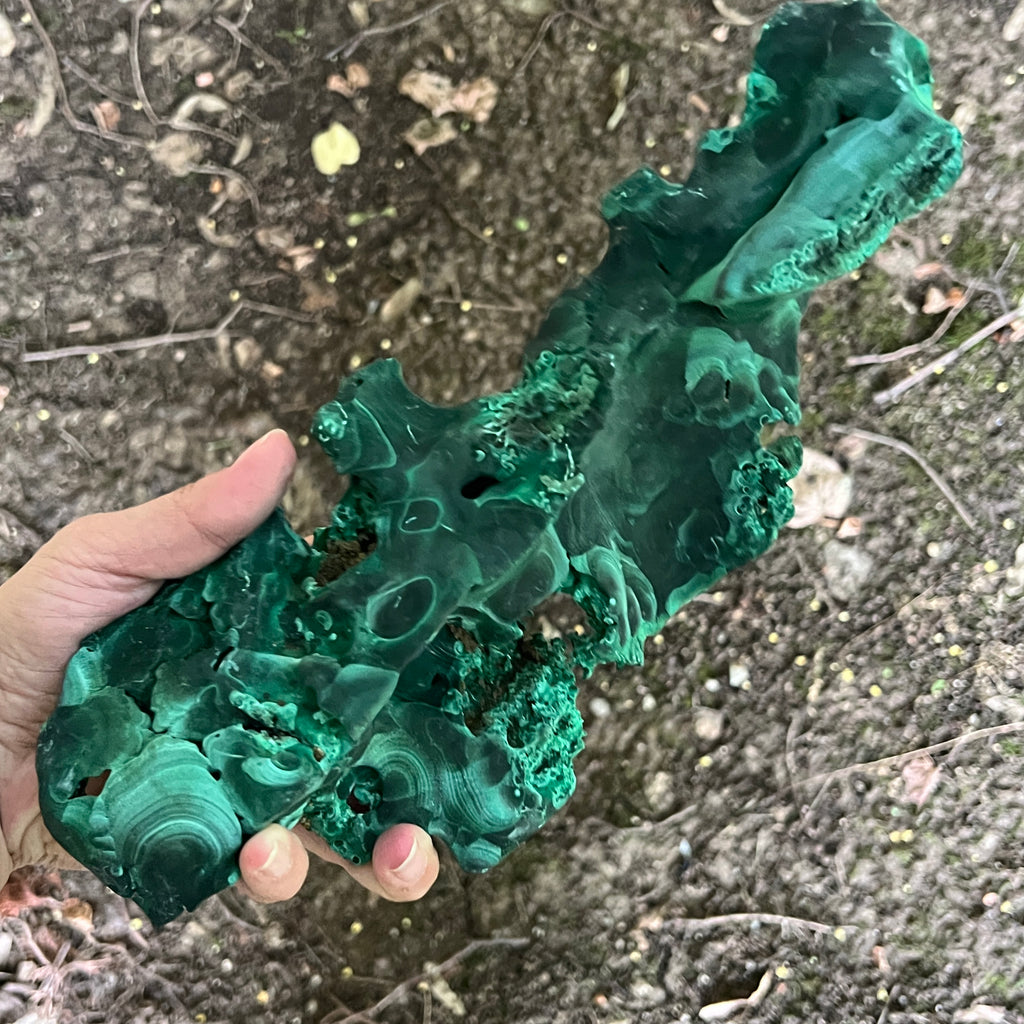 Malachit matasos piatra bruta | Model XXL 1, pietre semipretioase - druzy.ro 11 