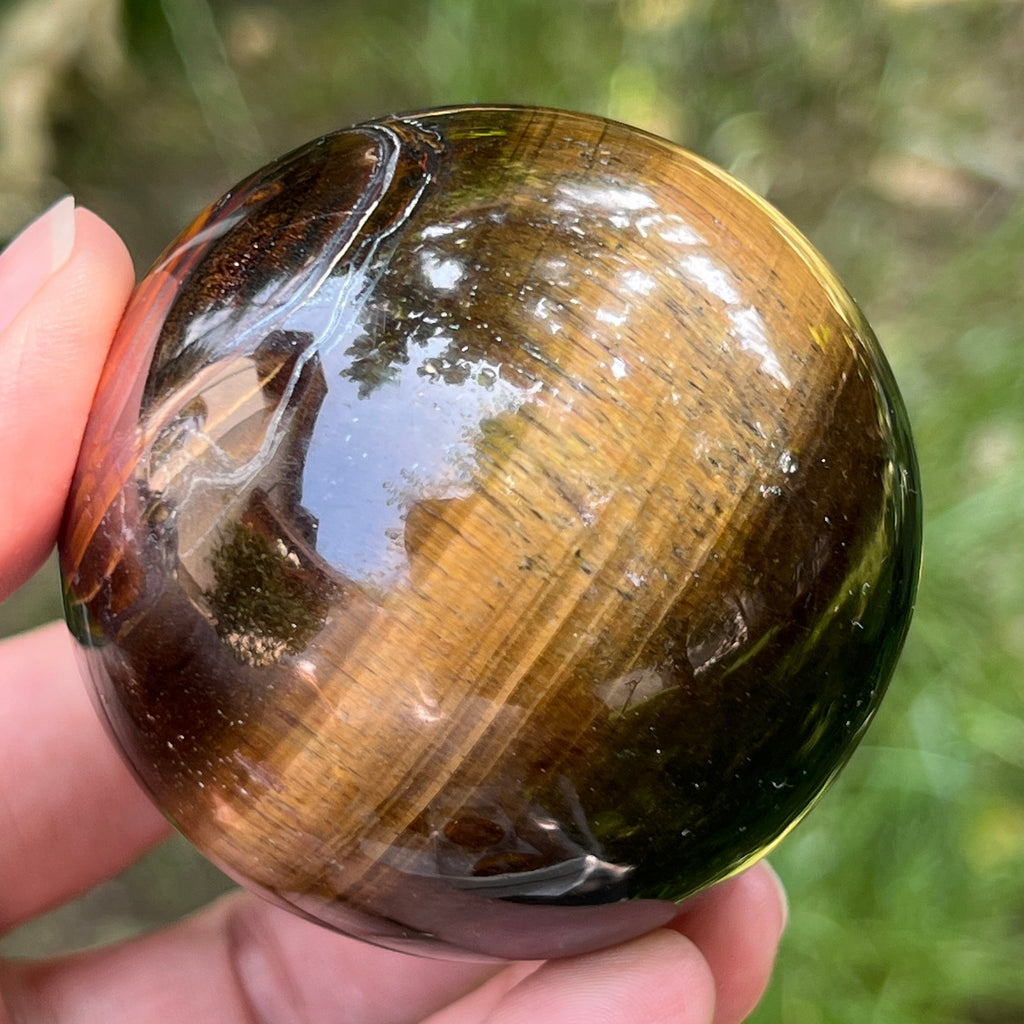 Ochi de tigru sfera model 2, pietre semipretioase - druzy.ro 4 