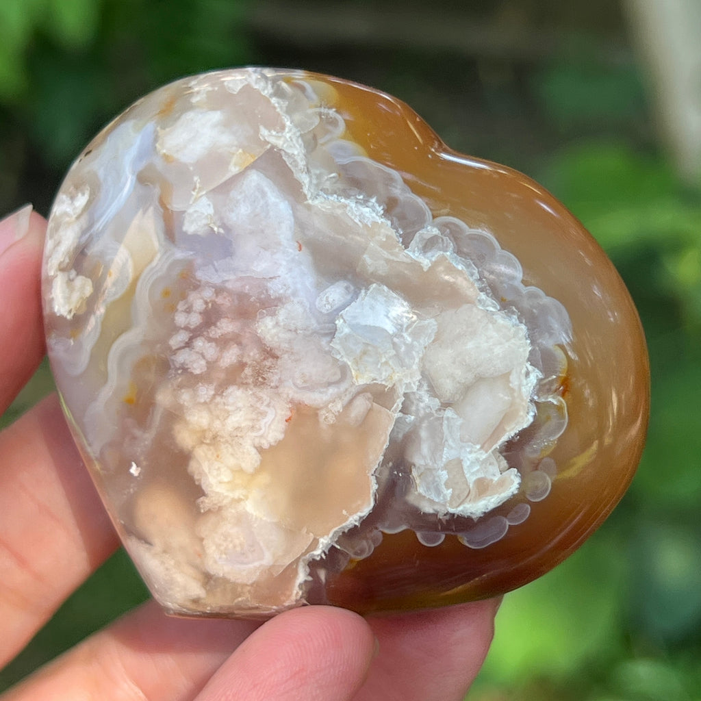 Inima agat coral floare rosu m1, pietre semipretioase - druzy.ro 4 