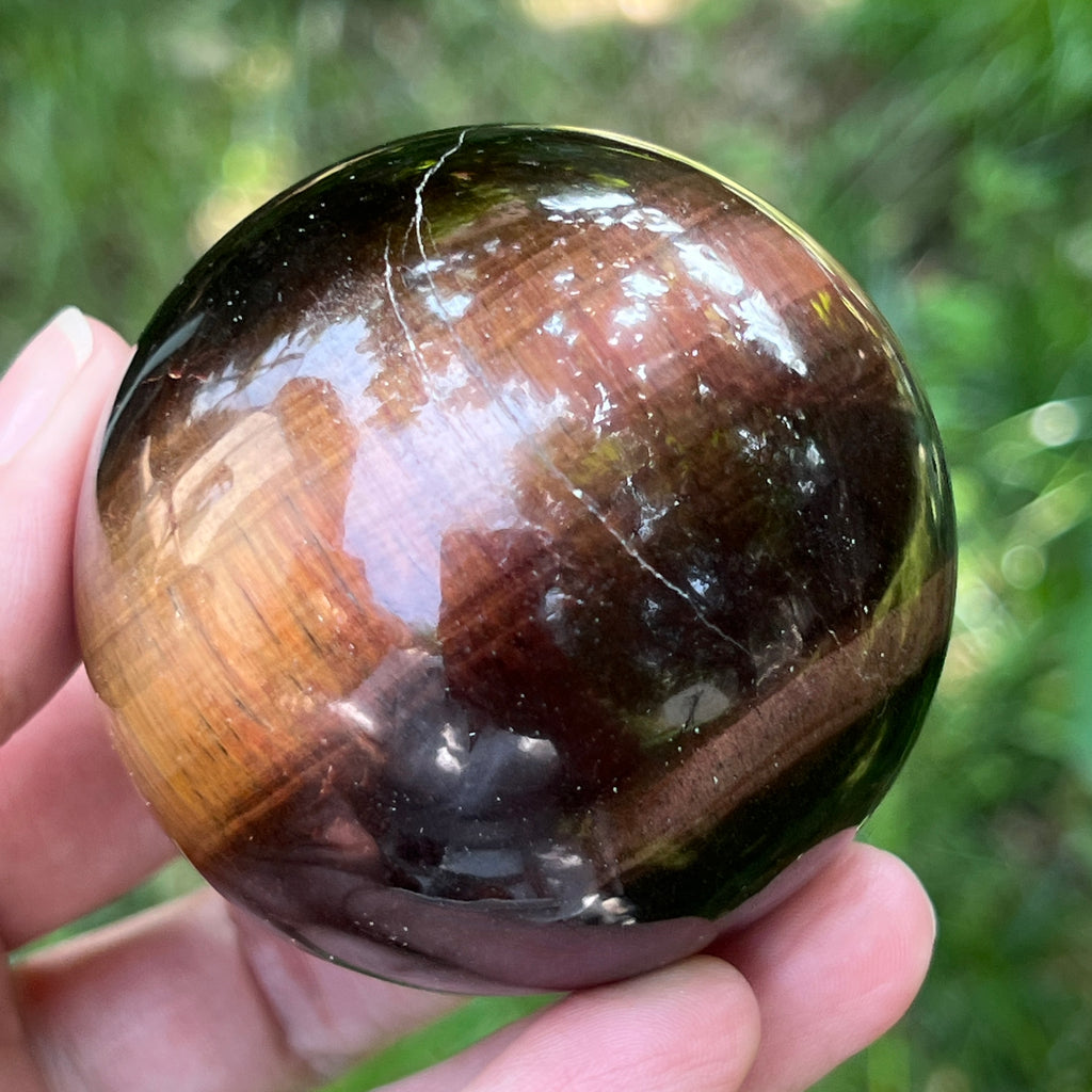 Sfera ochi de tigru rosu model 3, pietre semipretioase - druzy.ro 17 