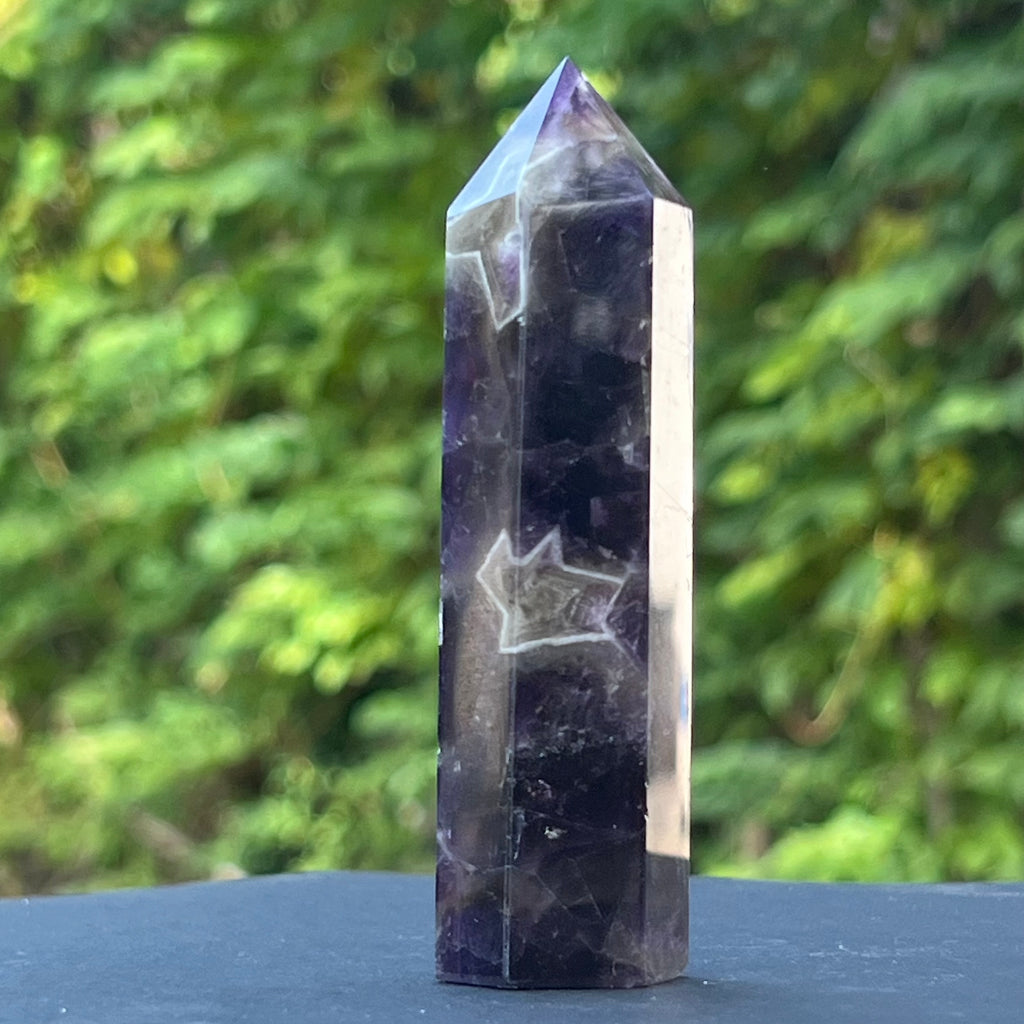 Obelisc ametist chevron model 1, druzy.ro, cristale 3