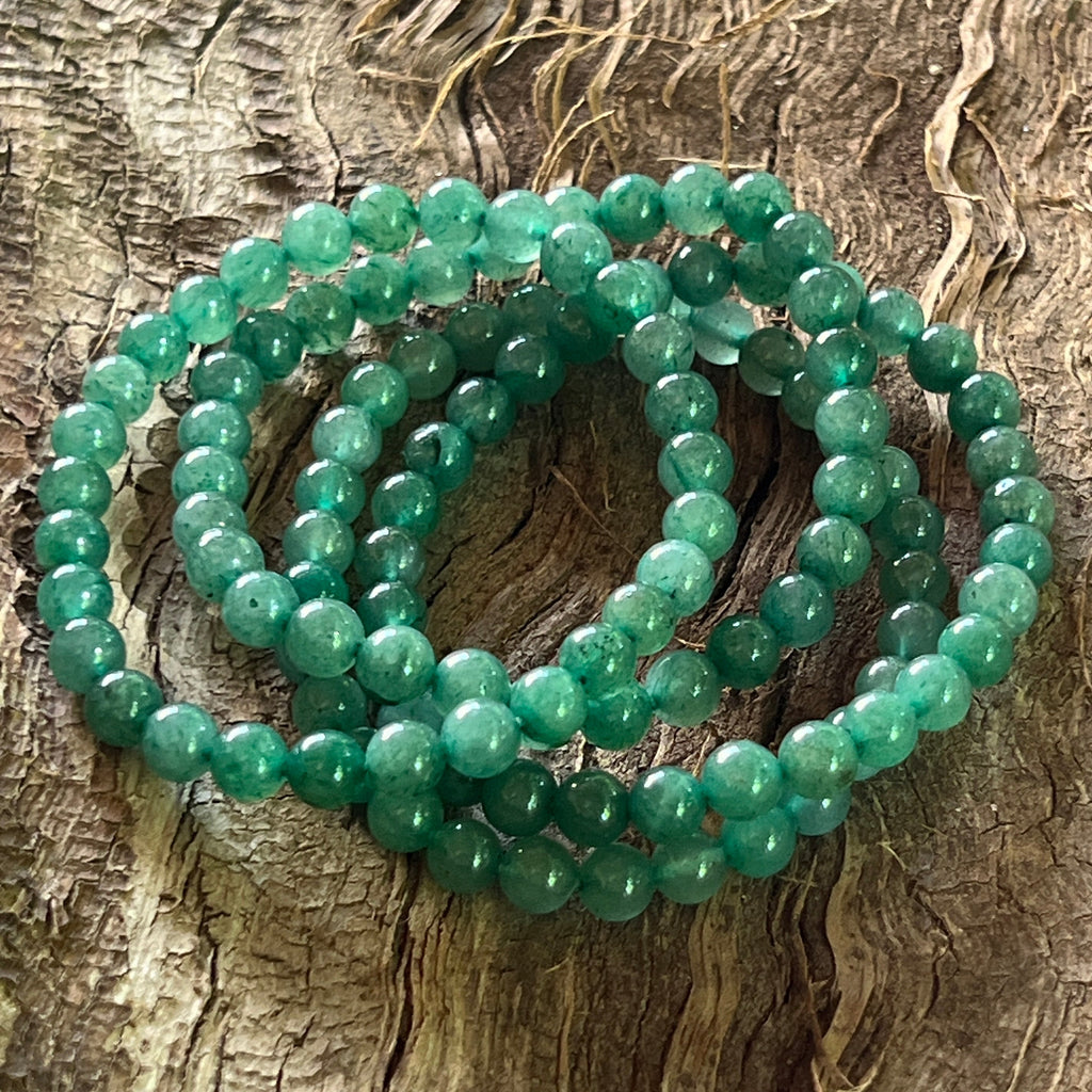 Bratara aventurin verde intens 6 mm, pietre semipretioase - druzy.ro 1 