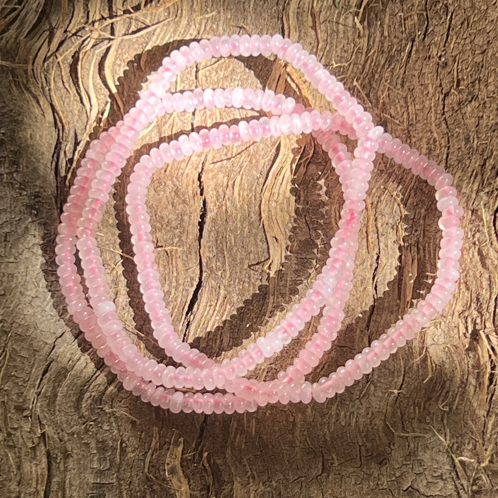Bratara discuri cuart roz 4 mm, pietre semipretioase - druzy.ro 1 
