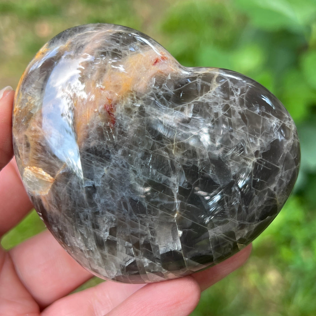 Inima piatra lunii somon gri | Model 5, pietre semipretioase - druzy.ro 1 