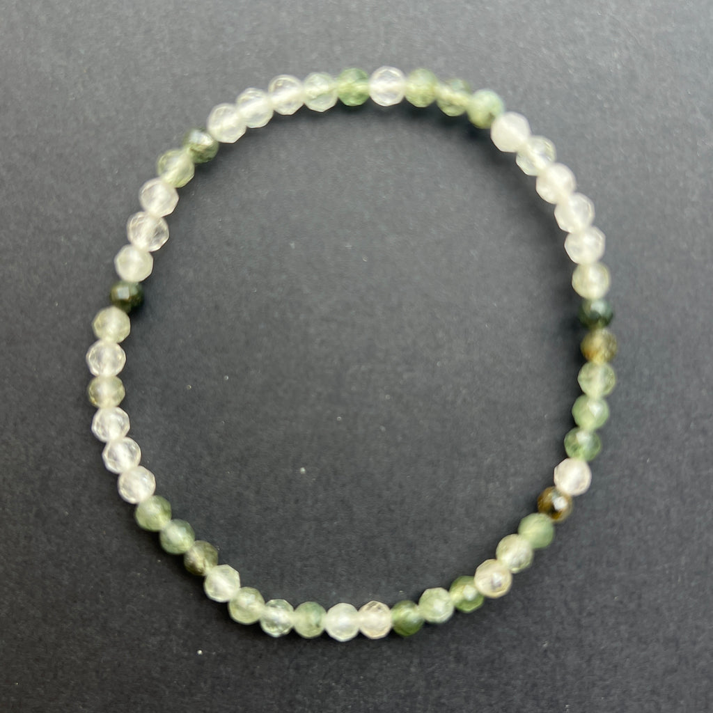 Bratara fatetata cuart rutilat verde 4mm, pietre semipretioase - druzy.ro 2 