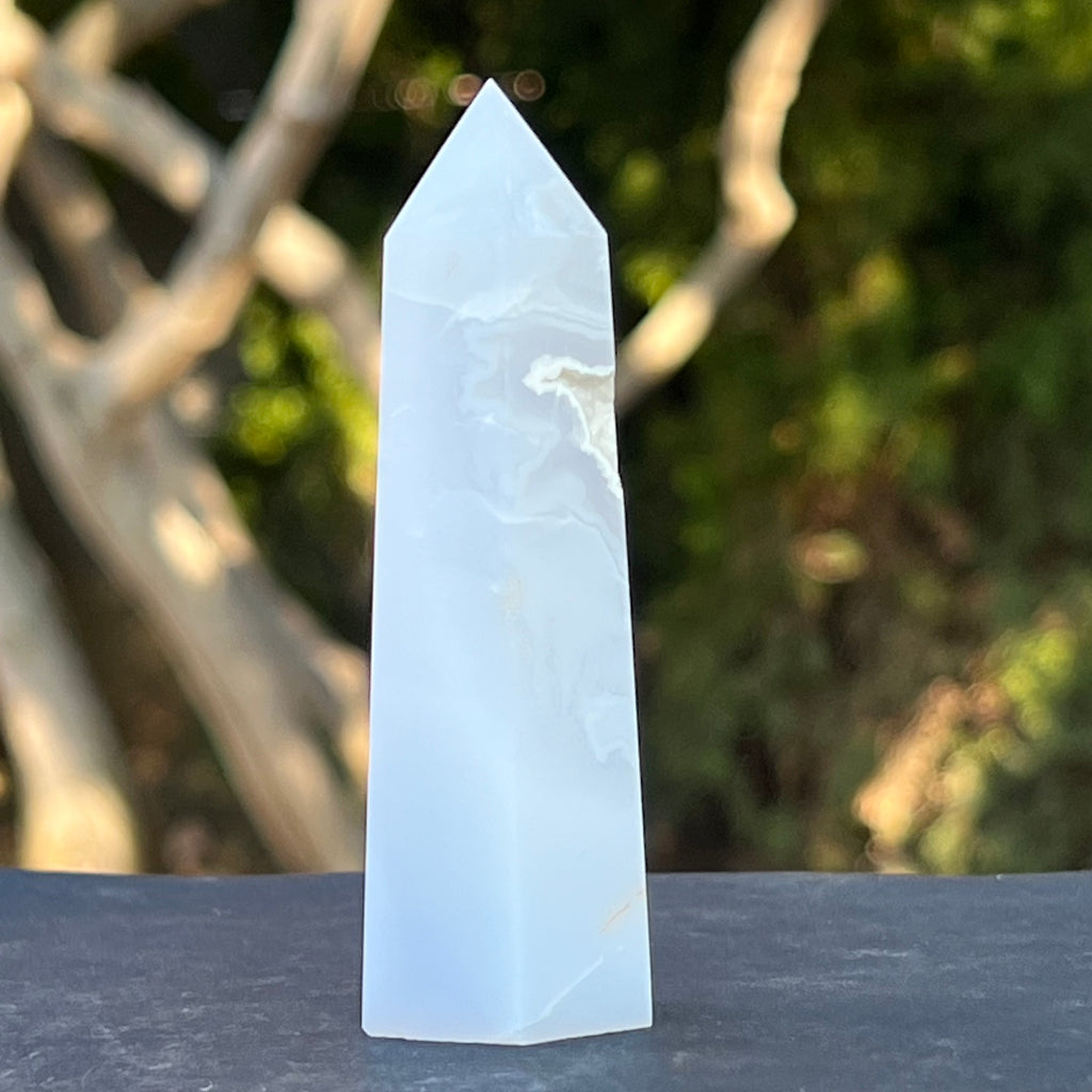 Obelisc calcedonie albastra model 1, druzy.ro, cristale 2