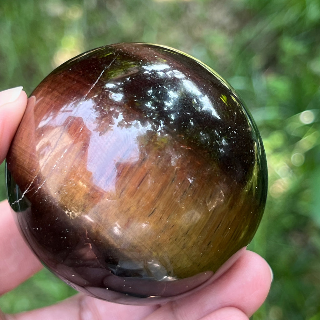 Sfera ochi de tigru rosu model 3, pietre semipretioase - druzy.ro 7 