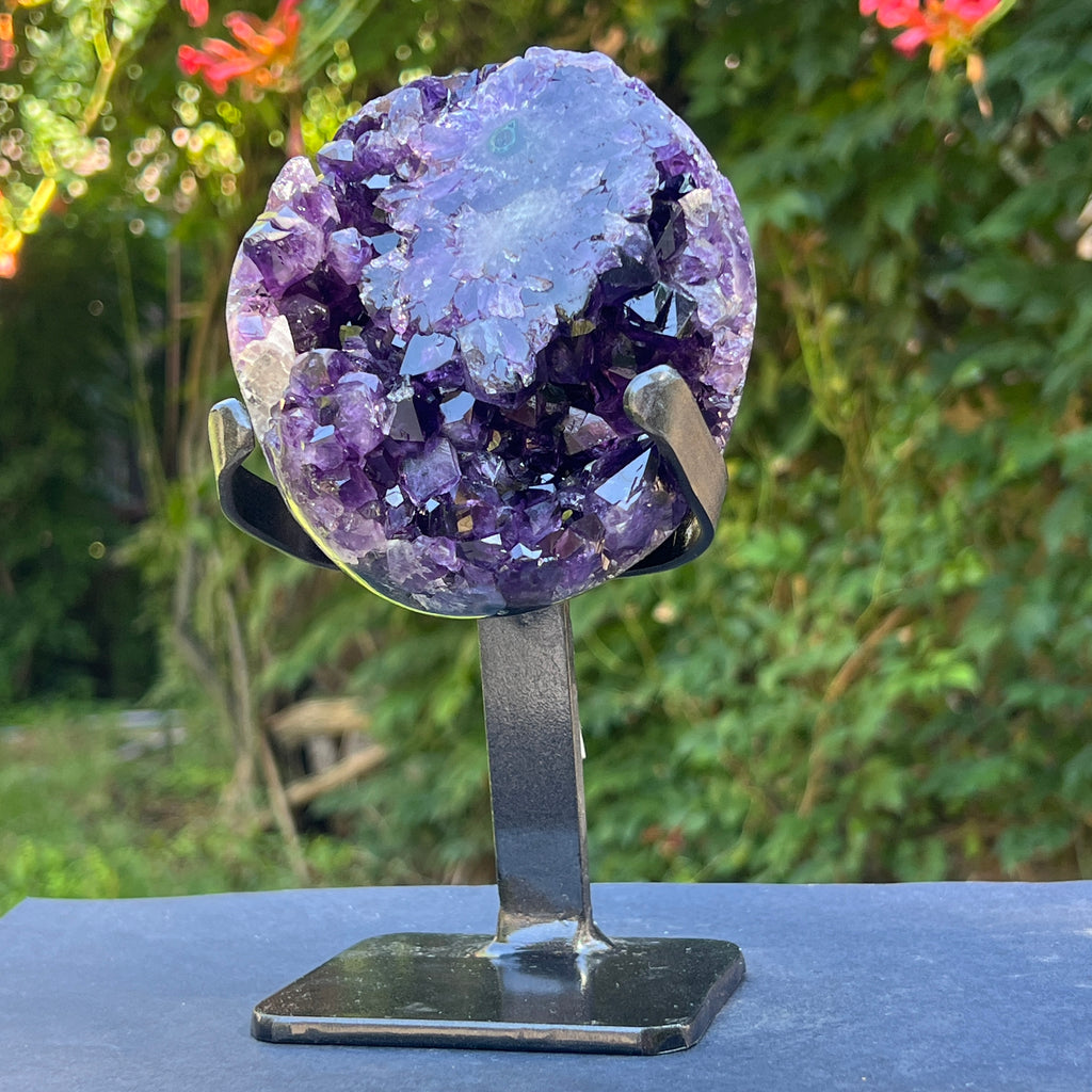 Ametist Uruguay AAA pe stand calitate +AAA, geoda ametist Urguay | Model 3, pietre semipretioase - druzy.ro 1 