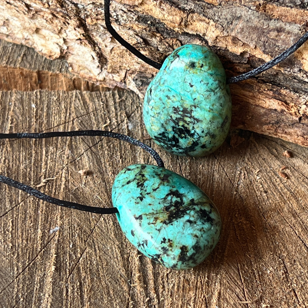 Colier pandantiv turcoaz african DROP, pietre semipretioase - druzy.ro 2 