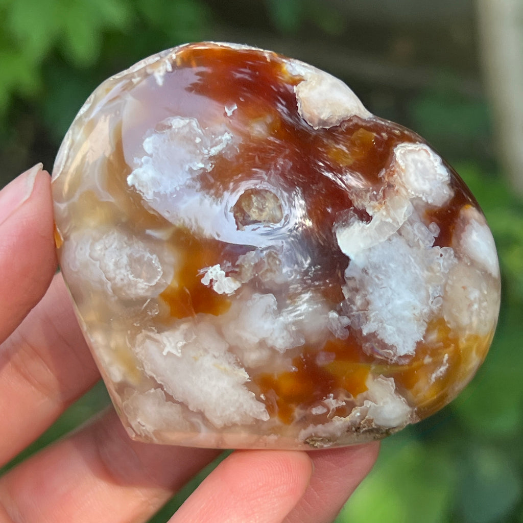 Inima agat coral floare | Model 3, pietre semipretioase - druzy.ro 3 