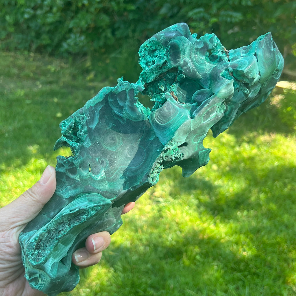 Malachit matasos piatra bruta | Model XXL 1, pietre semipretioase - druzy.ro 8 