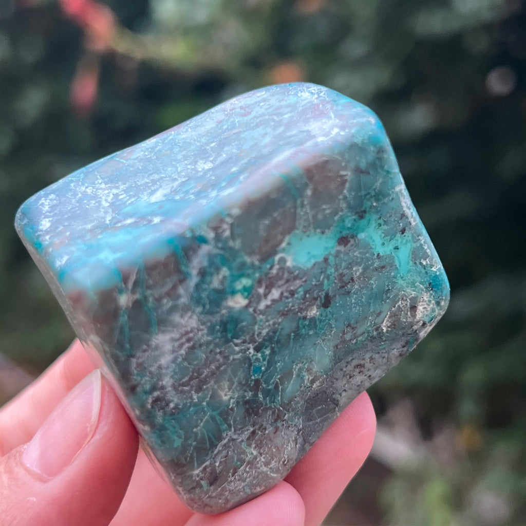 Shattuckite forma libera/palmstone m3, druzy.ro, pietre semipretioase 6