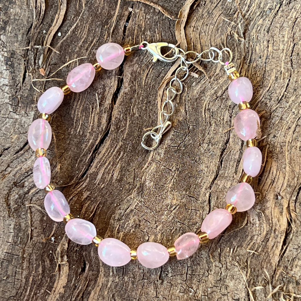 Bratara cuart roz Joy Tumble, pietre semipretioase - druzy.ro 1 