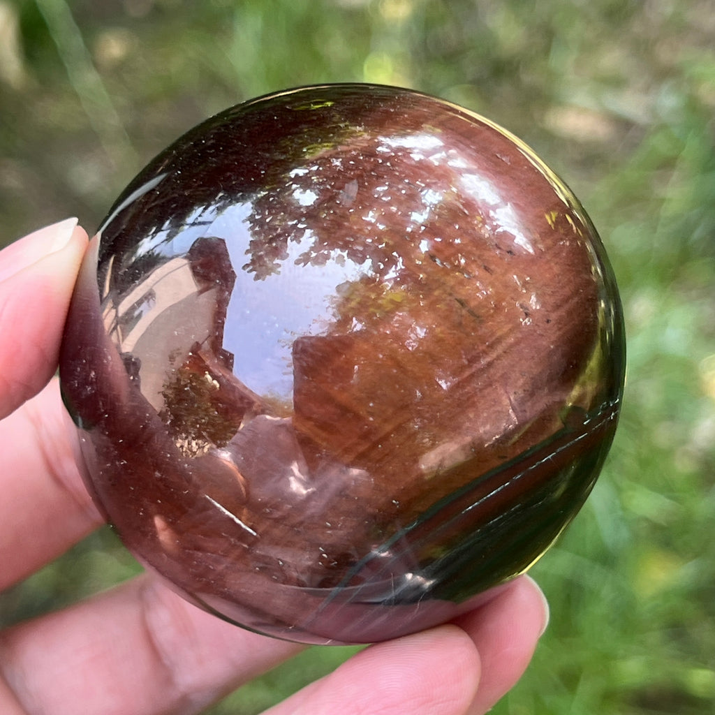 Sfera ochi de tigru rosu model 2, pietre semipretioase - druzy.ro 5 