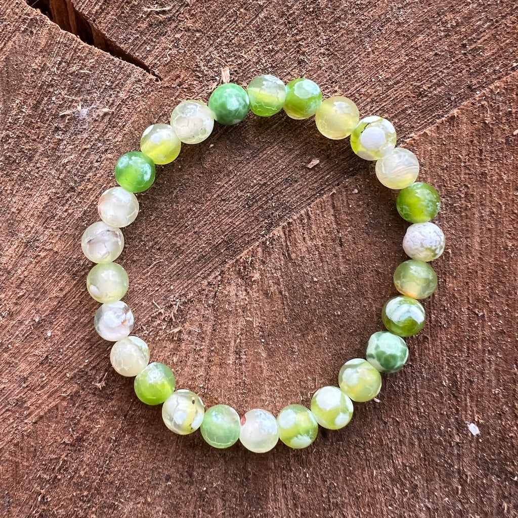 Bratara copii fatetata agat verde 6 mm, pietre semipretioase - druzy.ro 2 