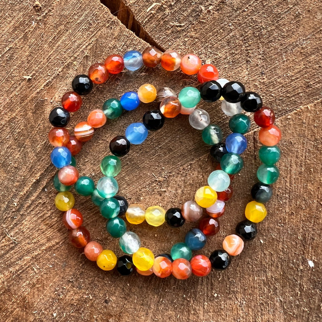 Bratara copii fatetata mix agat 6 mm, pietre semipretioase - druzy.ro 2 