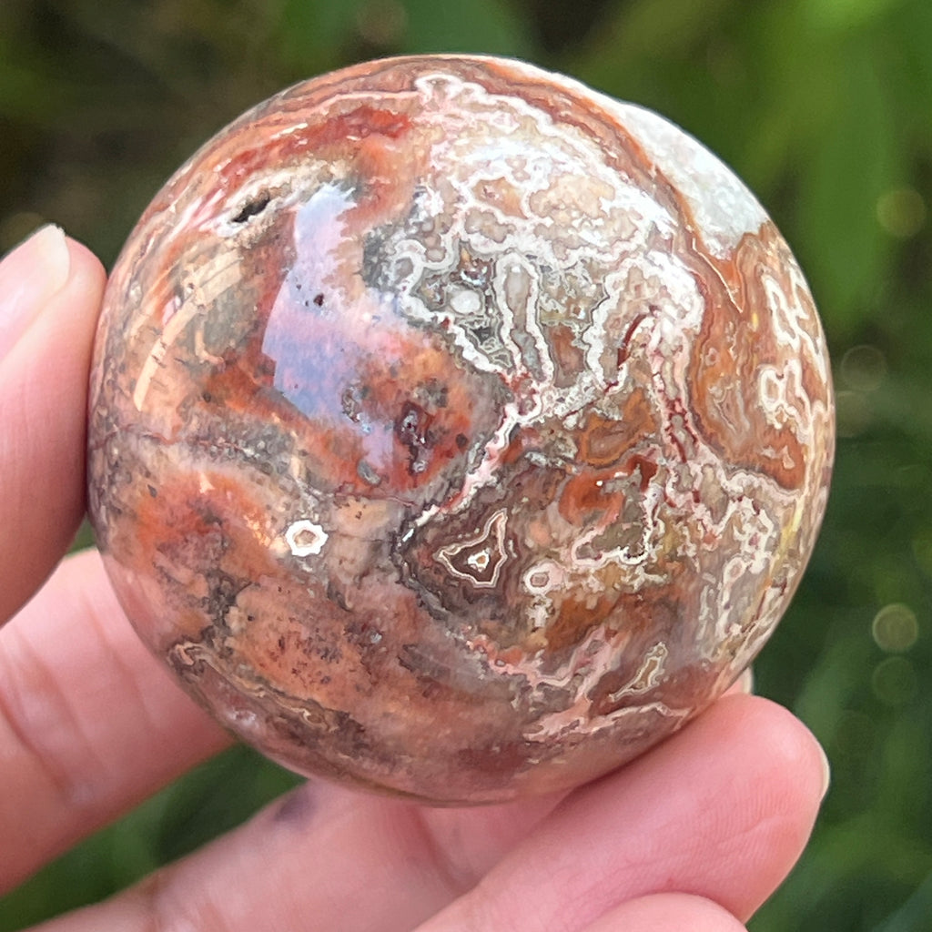 Sfera agat Crazy Lace model 1, pietre semipretioase - druzy.ro 13 