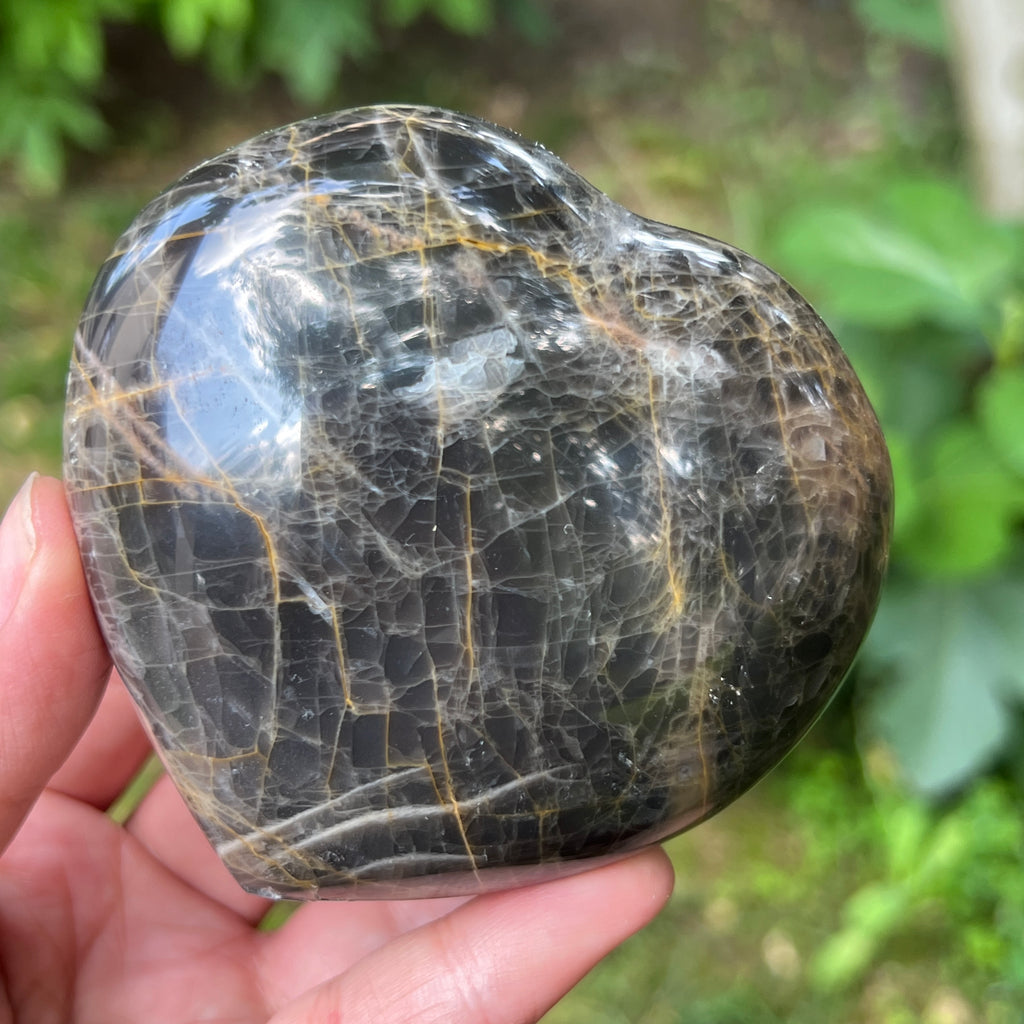 Inima piatra lunii somon gri | Model 3, pietre semipretioase - druzy.ro 1 