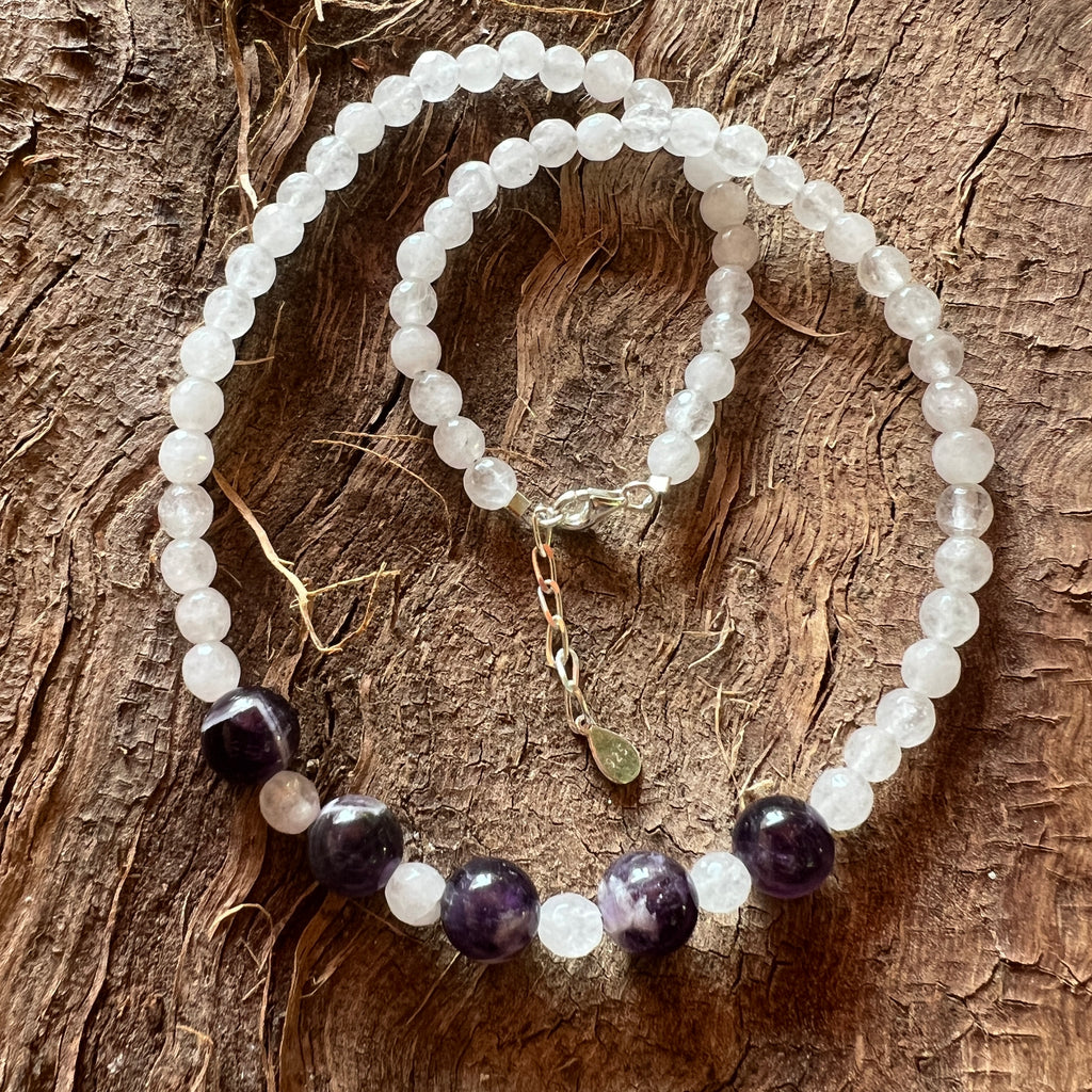 Colier ametist, jad Serenity#17, pietre semipretioase - druzy.ro 2 