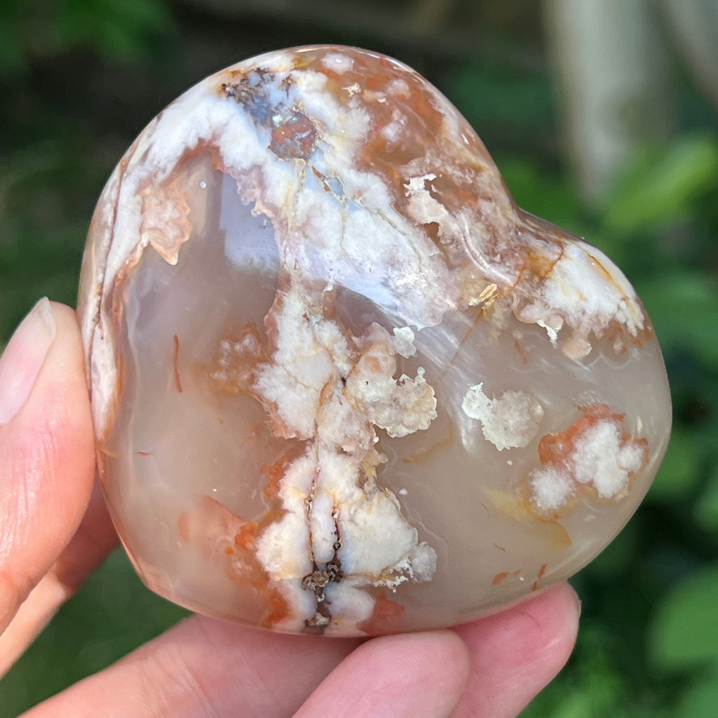 Inima agat coral floare | Model 2, pietre semipretioase - druzy.ro 5 