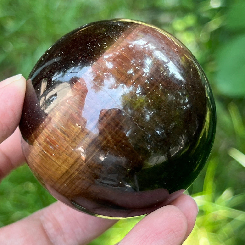 Sfera ochi de tigru rosu model 3, pietre semipretioase - druzy.ro 4 