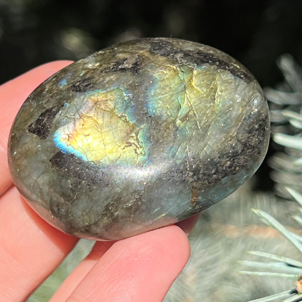 Labradorit palm stone m16, druzy.ro, cristale 1