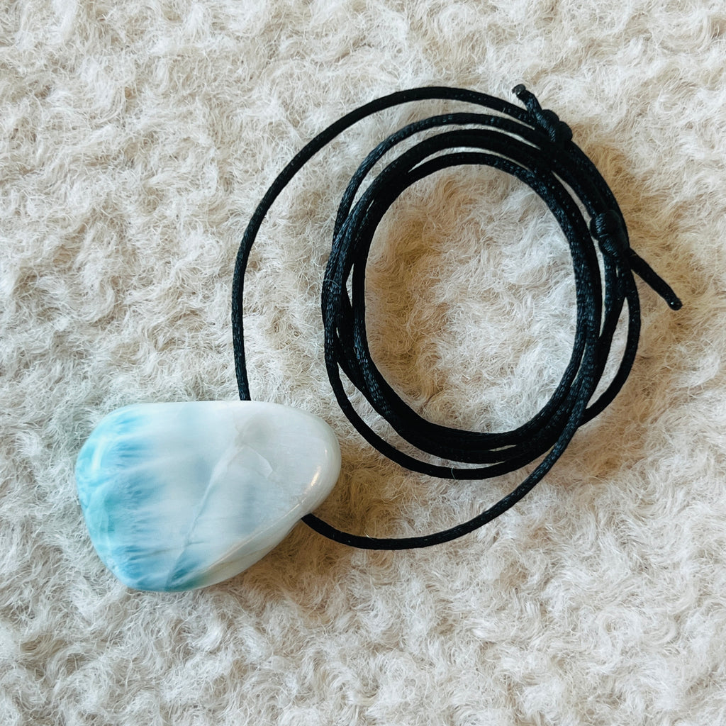 Colier pandantiv larimar DROP, pietre semipretioase - druzy.ro 3 