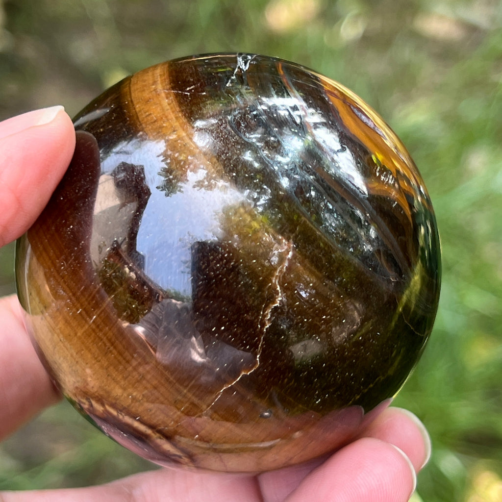 Ochi de tigru sfera model 2, pietre semipretioase - druzy.ro 11 