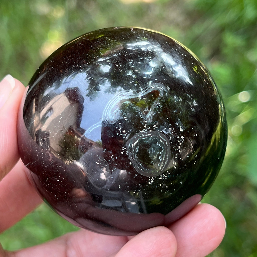Sfera ochi de tigru rosu model 3, pietre semipretioase - druzy.ro 11 